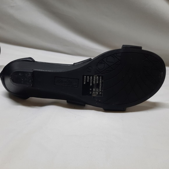 Dexflex Comfort Black zip back wedge sandal 7W - Picture 5 of 8